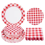 150PCS Christmas Red Gingham Party Supplies Paper Plates And Napk... New. Price: $36.59.