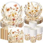 Fall Floral Party Tableware Set 250 Pcs, Serves 50, Paper Plates Napkins Cups New. Price: $47.42.