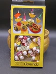 Nos Progressus Clown Party Picks 3 1/4 Tall Spun Heads Original B Used. Price: $8.00.