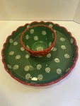 Members Mark Holiday Footed Cake Plate Chip/dip Reversible **rare Find Used. Price: $49.99.