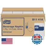 Tork White Beverage 1/4 Fold 1-PLY 9.4 X 8 500 Napkins B1141A New. Price: $41.10.
