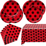Ladybug Party Tableware SETS,20 Plates And Napkins Red, Black New. Price: $18.99.