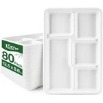 Compartment Paper Plates 12.5 X 8.6 Inch 80- Count Compostable Disposable D... New. Price: $42.19.