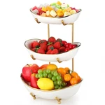 Honeydak 3 Ceramic Fruit Bowl For Kitchen Counter Tiered Stands New. Price: $42.14.