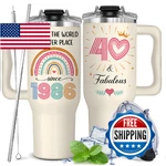 Glakeun 40OZ Tumbler - 40TH Birthday Gifts For Women Her Decorations 1986 New. Price: $41.76.