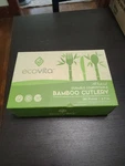 Ecovita 100% Bamboo Compostable 380 Piece Fork Spoon And Knive Cutlery Combo Open. Price: $49.99.