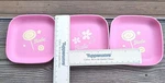 Tupperware / Tuppertoys Kids 3 Tiny Pink "barbie" Plates - Euc Used. Price: $10.00.