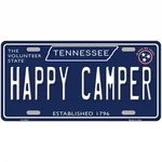 Happy Camper Tennessee Blue Mini Plate Size Tag Sign Car Truck Wall Home New. Price: $19.98.