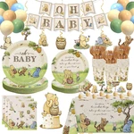 Lopeastar Classic Winnie Bear Baby Shower Decorations Plates Set Neutral New. Price: $54.85.