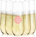 Prestee 24-PACK Stemless Plastic Champagne Flutes Count (pack Of 1), Clear New. Price: $51.82.