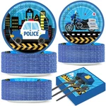 Qyeahkj 50 Guests Police Plates And Napkins Party Supplies Car D... New. Price: $36.85.