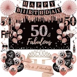 50TH Birthday Decorations For Women, 33PCS Black Rose Gold New. Price: $37.24.