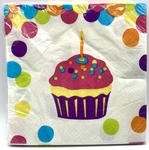 Birthday Treats Cupcake Polka Dot Dessert Party Paper Luncheon Napkins New. Price: $10.99.