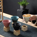 Pottery Espresso Cup, Creative Ceramic Tea With Base, Vintage Cups, New. Price: $29.36.