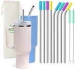 8 Piece 12 Inch Extra Long Reusable Metal Stainless Steel Thick Drinking Straws New. Price: $12.63.