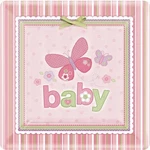 Carter's Baby Girl Butterfly Pink Shower Party 10" Square Banquet Plates New. Price: $16.99.