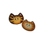 Of 2 Boston Warehouse Trading Co Cat Face Plates Lt BROWN/1 Dk 8 Used. Price: $11.00.