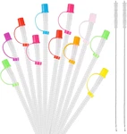 24 Pack Bendable Straws With Covers CAP,11 Inch Long Flexible New. Price: $14.99.