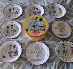 Set Of Mary Kay Girlfriends Collection Ceramic 8" Plates Pink Scallop Edge Used. Price: $35.00.