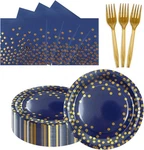Happy Birthday Paper Plates - 7 Inch Bla Gold Dot And 6.5 New. Price: $24.69.
