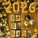 Asoulin Graduation Party Decoration Class Of 2026, 86PCS Black & Gold Graduat... New. Price: $54.10.