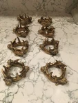 Rustic Antler Looking Napkin Rings Set Of 8 Gold Colored Unique Cabin Euc Pre-owned. Price: $45.00.