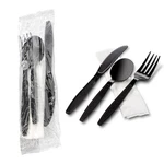 Mt Products Disposable Black Plastic Cutlery Set With Napkin - Pack Of 50 New. Price: $22.99.