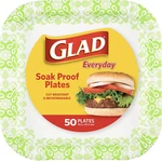 Glad Square Disposable Paper Plates, Green Victorian Pattern - Strong, Sturdy, New. Price: $23.95.