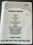 Rival Beverage Fountain BF250-M Clear Plastic Party Tableware Used. Price: $49.99.