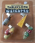 Boston Warehouse Set Of 4 Tablecloth Weights Gourmet Wine & Cheese 2000 New. Price: $14.95.