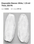 Disposable Sleeves Action 13V895 Size 18 Inches White. 100 Pairs New. Price: $29.99.