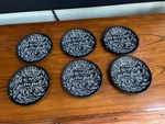Set Of 6 Disney Parks 7" Be Our Guest Black Plates W/ White Writing Get All Used. Price: $69.99.