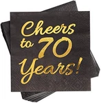 70TH Birthday Decorations Women Party Supplies Cocktail Napkins Black ... New. Price: $17.21.