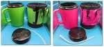 New Jumbo Big 52 Oz Insulated Travel Mug Cup Pink Or Green Betras Straw Handle. Price: $15.09.