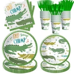 Xigejob Alligator Party Decorations Tableware For Birthday Baby Shower, Green New. Price: $25.63.