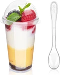 3 Oz Mini Dessert Cups With Lids And Spoons, 50 Pack Clear Plastic Shoot New. Price: $25.48.