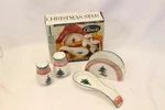 Gibson Christmas Star Tabletop Set Salt Pepper Spoon Rest + Napkin Holder Xmas Used. Price: $18.99.