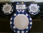 New 10 Piece Set Charger Plate With Pot Holders Buffalo Plaid Navy Blue. Price: $24.99.
