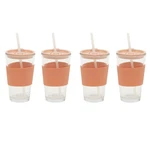 Mr. Coffee Sip Savvy 4-PACK 15OZ Glass Tumblers W/ Lids & Straws Reusable Cups New. Price: $36.49.