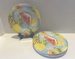 4 Melamine Members Mark Plates Fruit Design 8 Used. Price: $19.95.