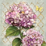New Boston International Heirloom Flowers Hydrangea Cocktail Napkins, Purple. Price: $8.88.
