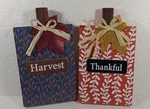 Greenbrier Int 2 Wooden Fall Sign Decorations Harvest & Thankful Table Top Used. Price: $9.09.