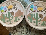 Xo, Fetti Western Rodeo Paper Plates, 2-24 Pks, 9" Cowboy Birthday Party 48CT New. Price: $28.00.