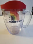 Boeing Branded Rainbow Tervis Clear Mug With Lid - 16OZ Double Walled Used. Price: $20.00.