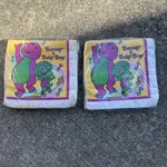 X 16 Vintage 1992 New Sealed Barney And Baby Bop Kids Party Paper Napkins. Price: $12.00.