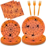 96 Pieces Halloween Spider Web Tableware Party Supplies - Disposable Dinnerwa... New. Price: $21.34.