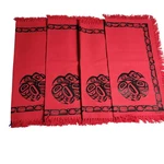 Magenta Set Of 4 Red Cotton Placemats/napkins Indigenous Nw Coast Design Canada Pre-owned. Price: $17.99.