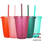 Suertestarry 16OZ Tumbler With Straw And Lid,water 5 Pack Rainbow Glitter New. Price: $21.11.