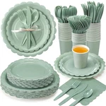 Ziliny 175 Pcs Sage Green Plates And Napkins, 25 Guest Spring New. Price: $34.36.