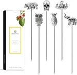 Homestia Metal Cocktail For Drinks, 4.7" Reusable Toothpicks Garn New. Price: $20.33.